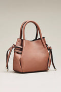 Mini Tulip‑Shape Faux Leather Drawstring Satchel Bag