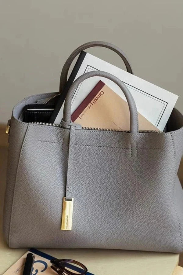 Pebbled PU Leather Minimalist Palina Everyday Shoulder Tote