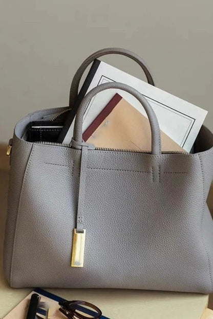 Pebbled PU Leather Minimalist Palina Everyday Shoulder Tote