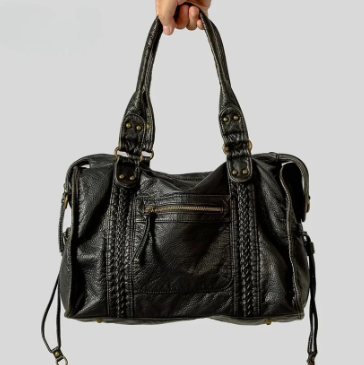 Large Vintage Multi‑Pocket Laptop Tote Handbag