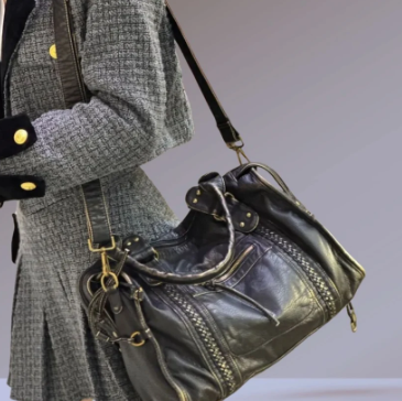 Large Vintage Multi‑Pocket Laptop Tote Handbag